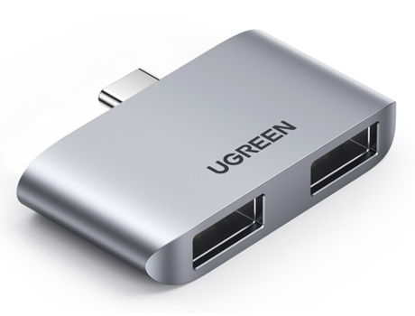 Adaptador UGREEN 10912 Cm412 2In1 Tipo-C a 2Usb3.0 Hub para Huawei Mate40/P50 S20
