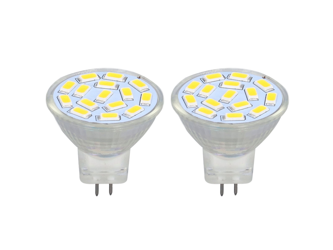 2026-2 Piezas Bombilla Led Mr11 12v 3w Base Cerámica Luz Cálida 3000k Protege La Vista Sin Ultravioleta Para Dormitorio Salón