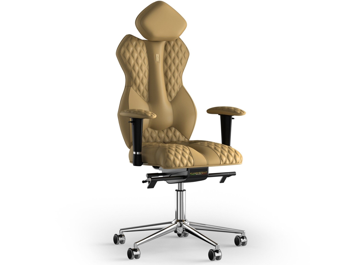 Silla de Oficina KULIK Royal Stitching PU Cuero (Bege -130x50x50cm)