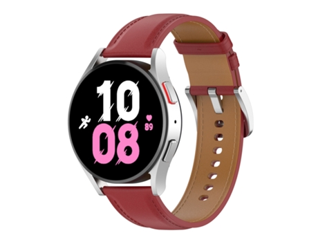 Correa de reloj inteligente para Samsung Galaxy Watch 6/6 Classic Reemplazo de cuero (rojo)