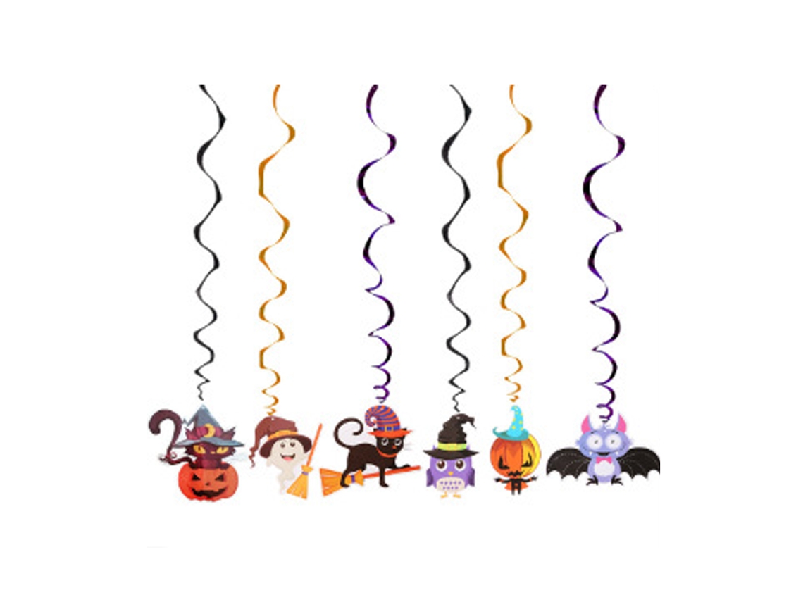 Decoración de Halloween, Colgador en Espiral de Fantasmas y Flores, Papel NEVEANCE