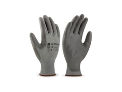 Guantes de poliéster recubiertos de poliuretano EN388 gris (talla 10)