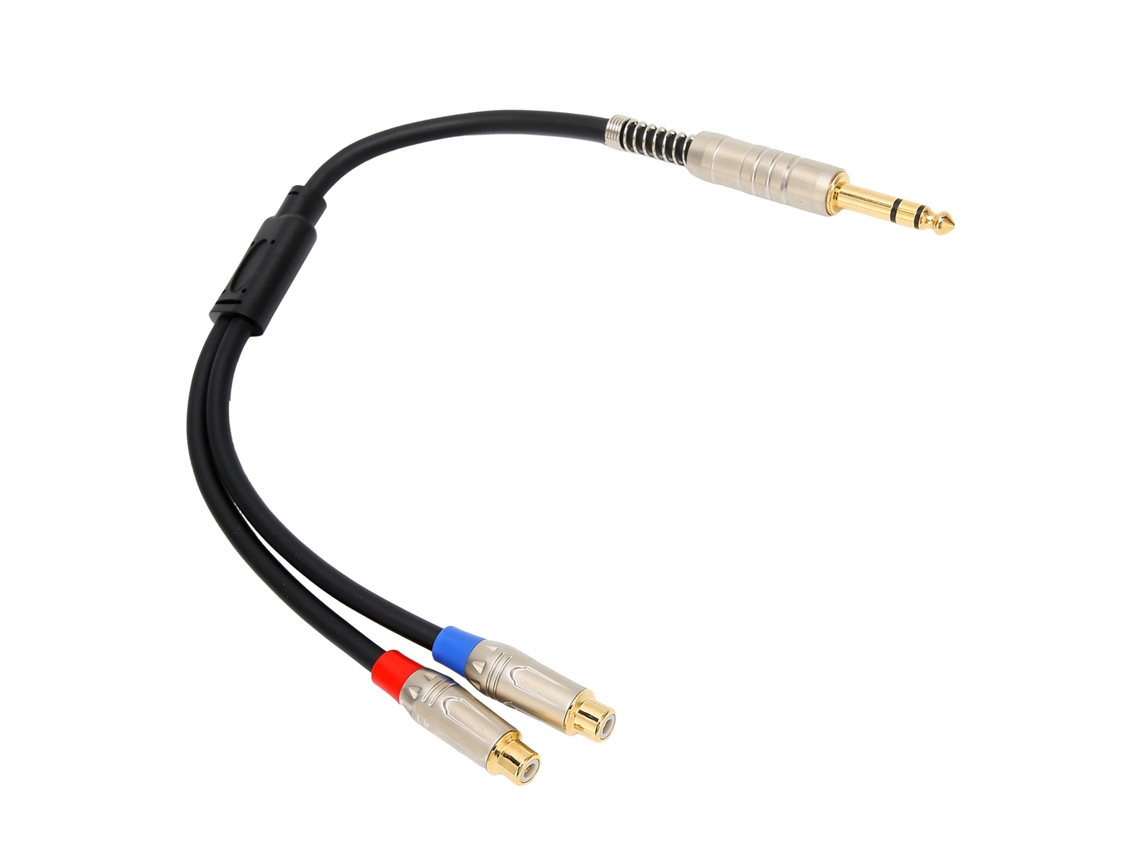 Cable De Audio De 6.35mm Macho A Rca Hembra Dual Divisor De Sonido Estéreo Hifi