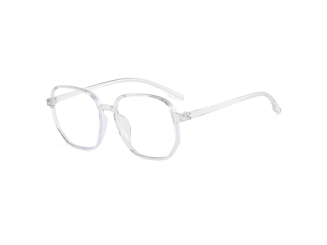 Gafas graduadas con bloqueo de luz azul, ligeras, transparentes, estilo poligonal para hombres y mujeres Laopipfu