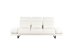 Sofá 3 Plazas Beliani Ikast Poliéster Blanco 255x129x105