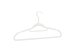 Relaxdays Pack 30 Perchas Ropa Antideslizantes Con Corbatero, Metal-terciopelo, Blanco, 22 X 41,5 X 0,3 Cm