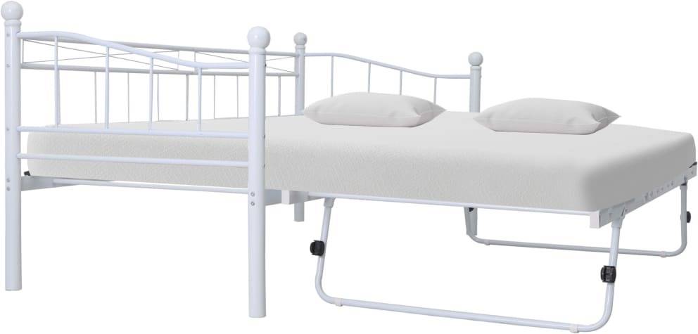 Estructura de Cama VIDAXL en acero 180x200/90x200 cm blanco (Compatible con Colchón:180x200 cm)