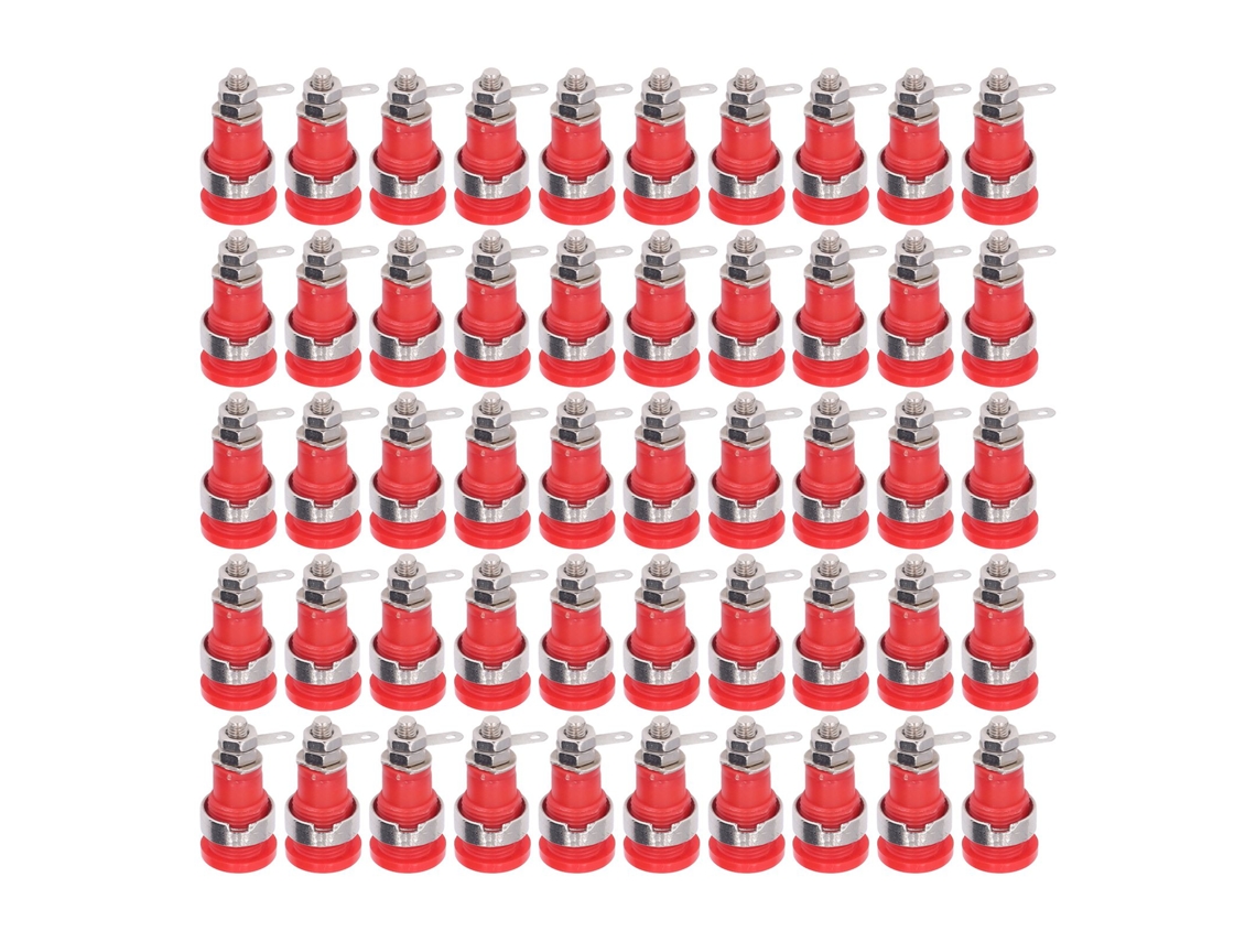 50 Unidades De Conectores Banana De Latón Niquelado De 4 Mm, Abs, Accesorio Duradero Para Pruebas Eléctricas