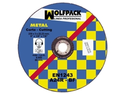 Disco Corte Abrasivo Metal 230x3.2x22 mm WOLFPACK LINEA PROFESIONAL LINEA PROFESIONAL