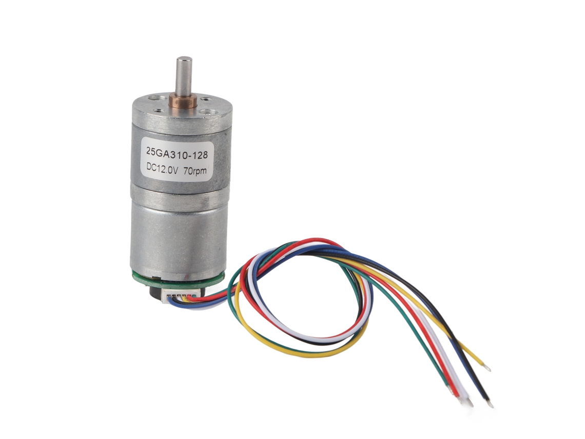 Motorreductor Dc 12v 70rpm Con Encoder De Metal Engranaje Reductor 25ga-310-128