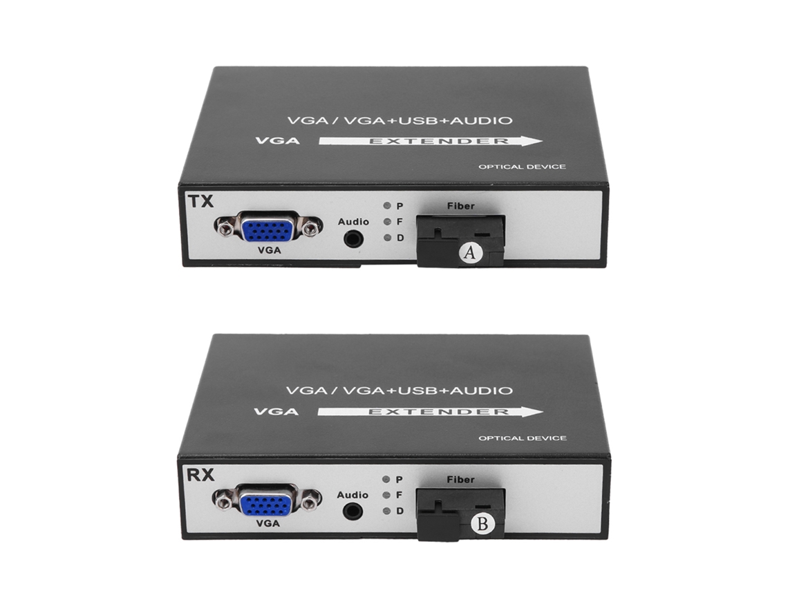 Transmisor y receptor extensor de red VGA HD con interfaz estéreo de 3,5 mm
