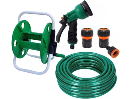Kit Completo de Manguera Jardín Flexible [50 m] + Pistola de Pulverización Ajustable + Conectores + Porta Manguera