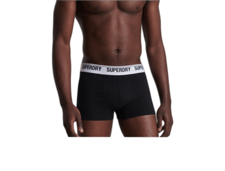 Juego de 3 Boxers para Hombre SUPERDRY (Algodón - M - Negro)