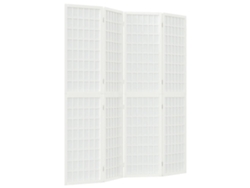 Biombo plegable, 4 paneles, 160 x 170 cm, madera de abeto blanco y papel de arroz, Dec031179