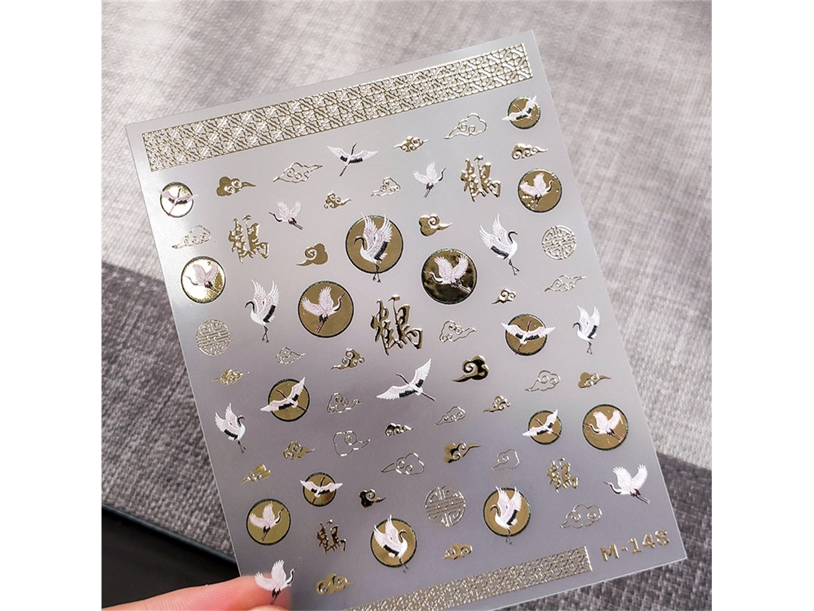 Pegatinas de uñas estilo japonés 5D, kit acrílico con película deslizante para decoración de uñas DIY