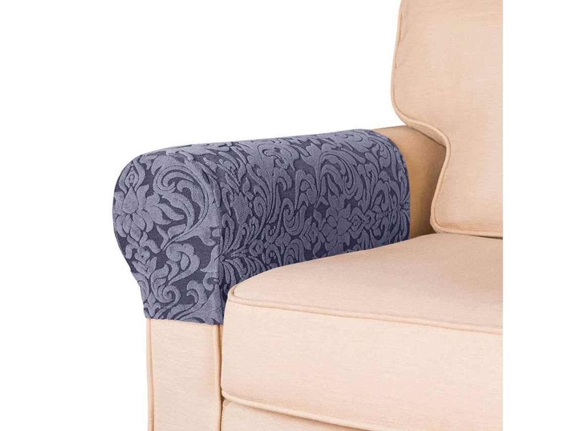 2026-fundas Para Reposabrazos De Sofa, 2ud, Elásticas Con Patrón Diamante, Color Gris, Protector De Muebles