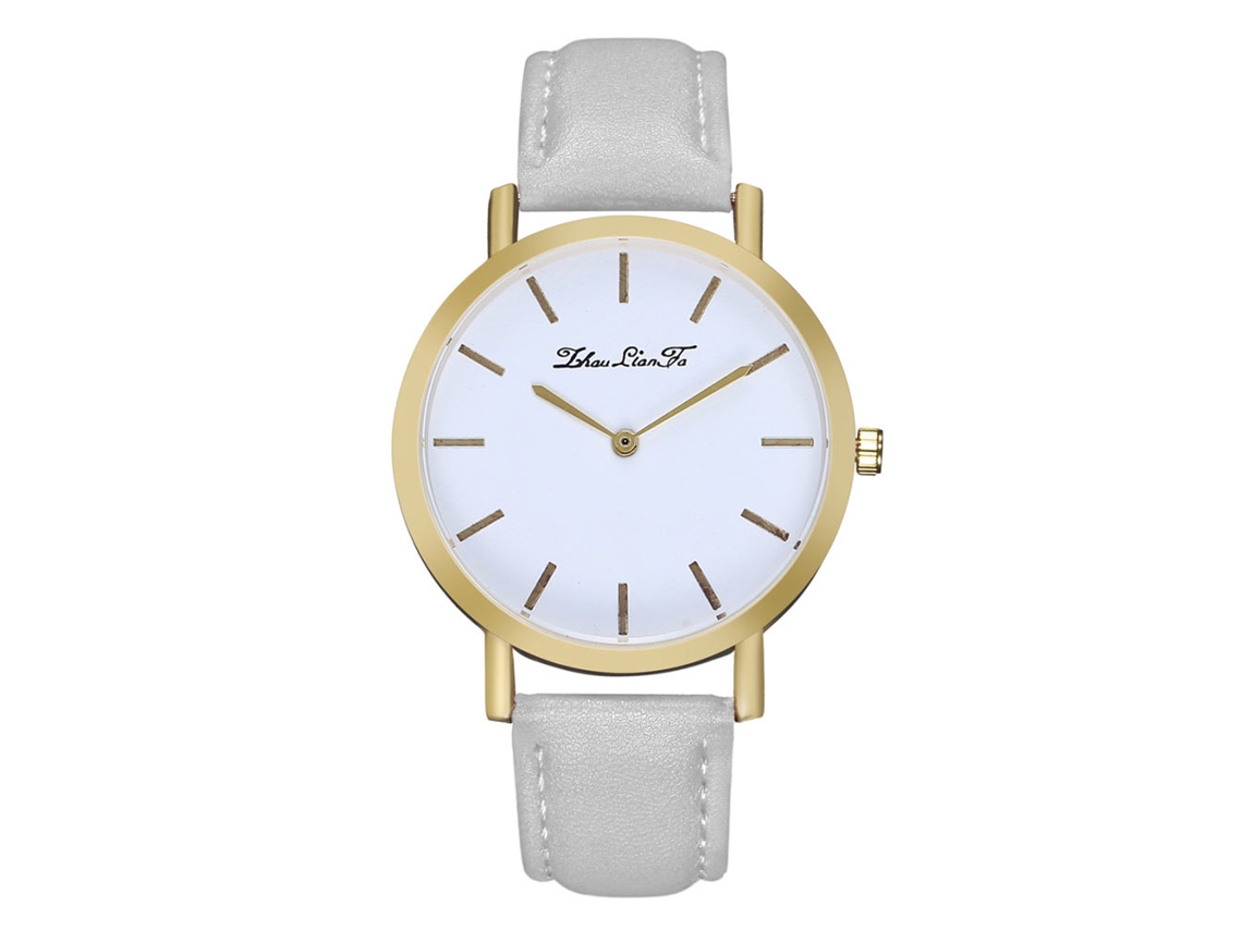 Reloj De Cuarzo Unisex Con Correa De Pu Simple Casual Para Hombre Y Mujer (gris)