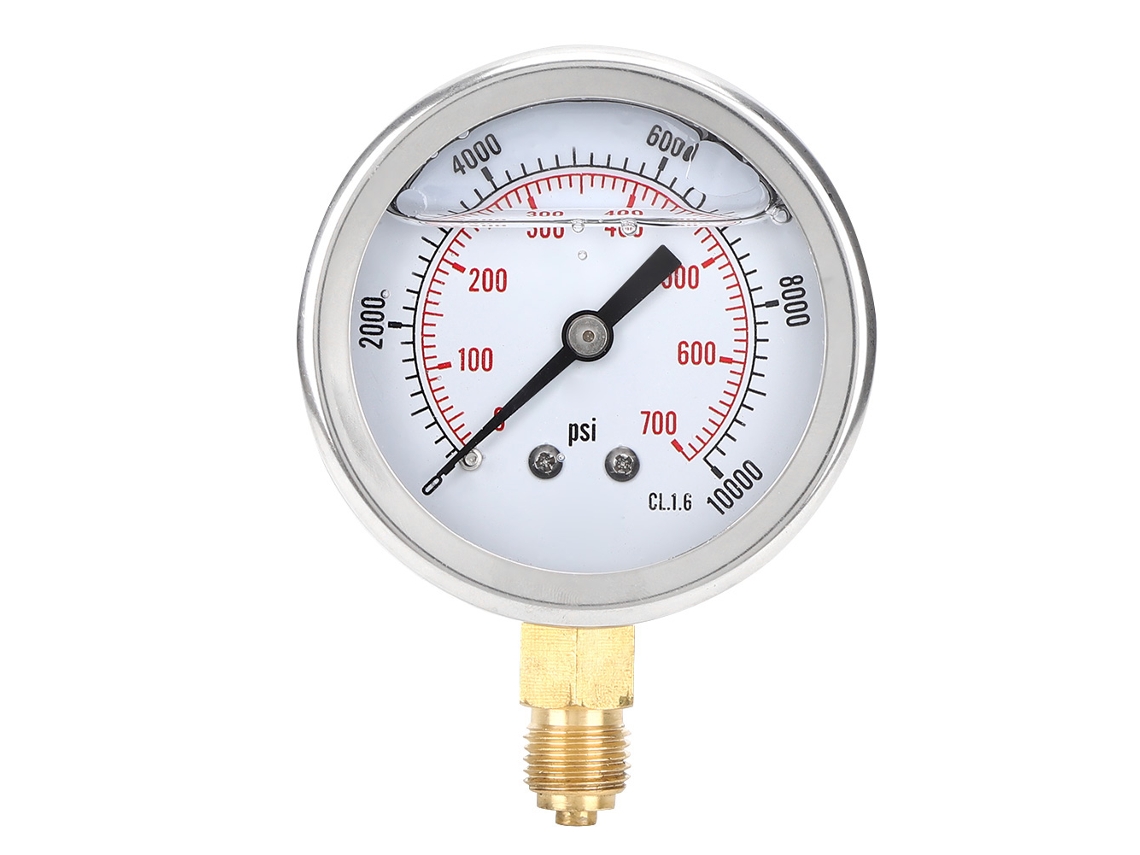 Manómetro Radial De 700 Bar, Rosca 1/4 Bsp, De Acero Inoxidable, Para Mediciones Residenciales E Industriales.