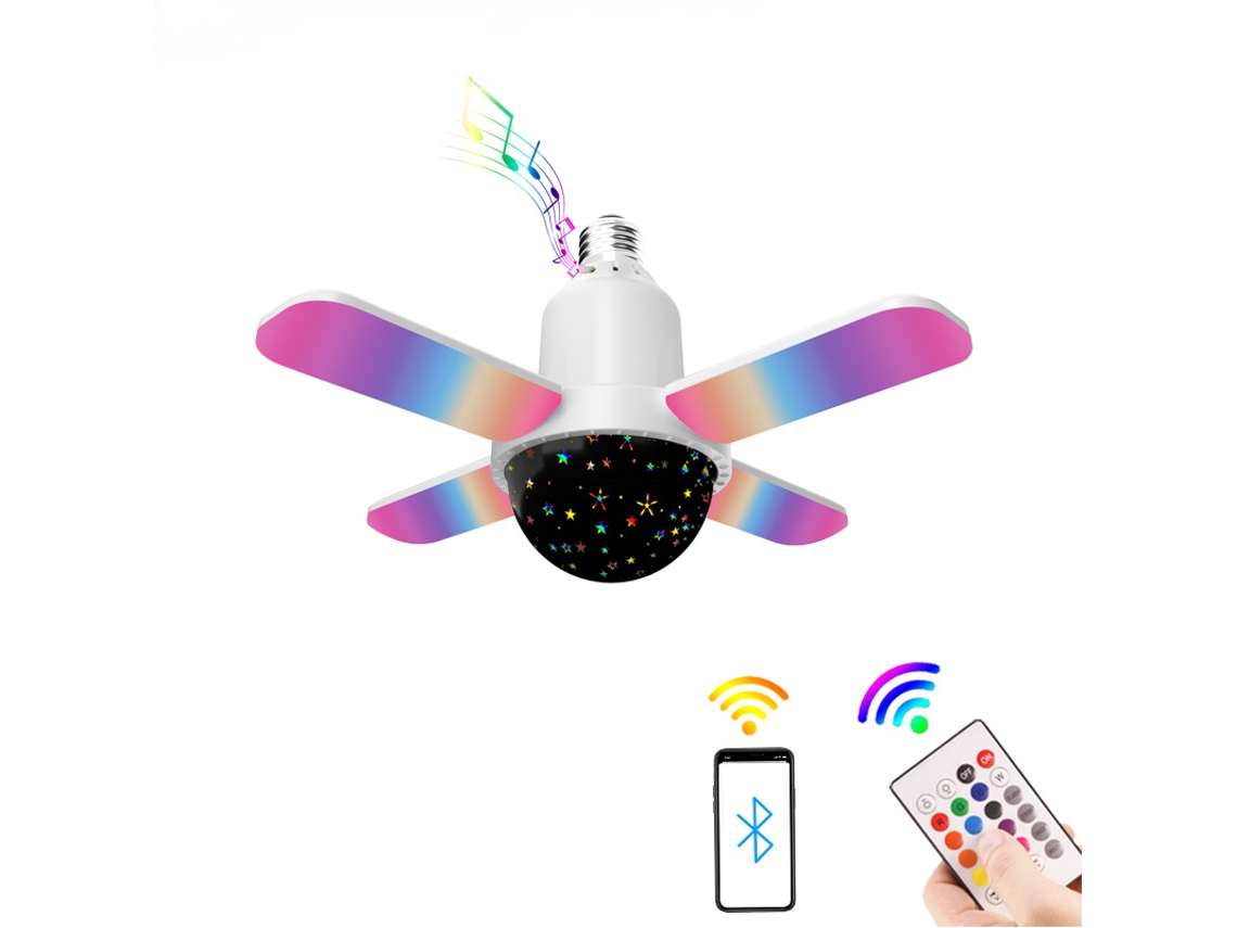 Bola de discoteca con control remoto por aplicación, base E27, ideal para fiestas en interiores, Halloween