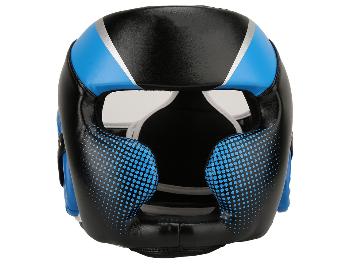 Casco de boxeo con protección para entrenamiento de Muay Thai, Sanda, Karate y Taekwondo, talla M (azul)