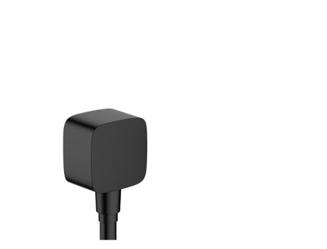 Fixfit conexión de manguera con desconector y soporte de plástico, 26457, Color: negro mate HANSGROHE