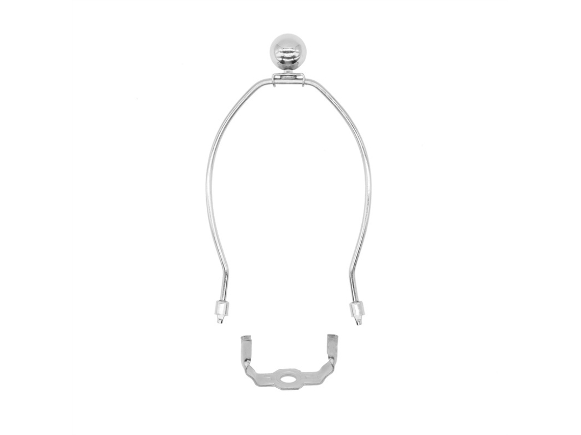 Paquete de 10 pulgadas de soporte para pantalla de lámpara, accesorio de iluminación DIY con marco de cuerno, soporte para pantalla de lámpara de mesa o de pie (plateado)