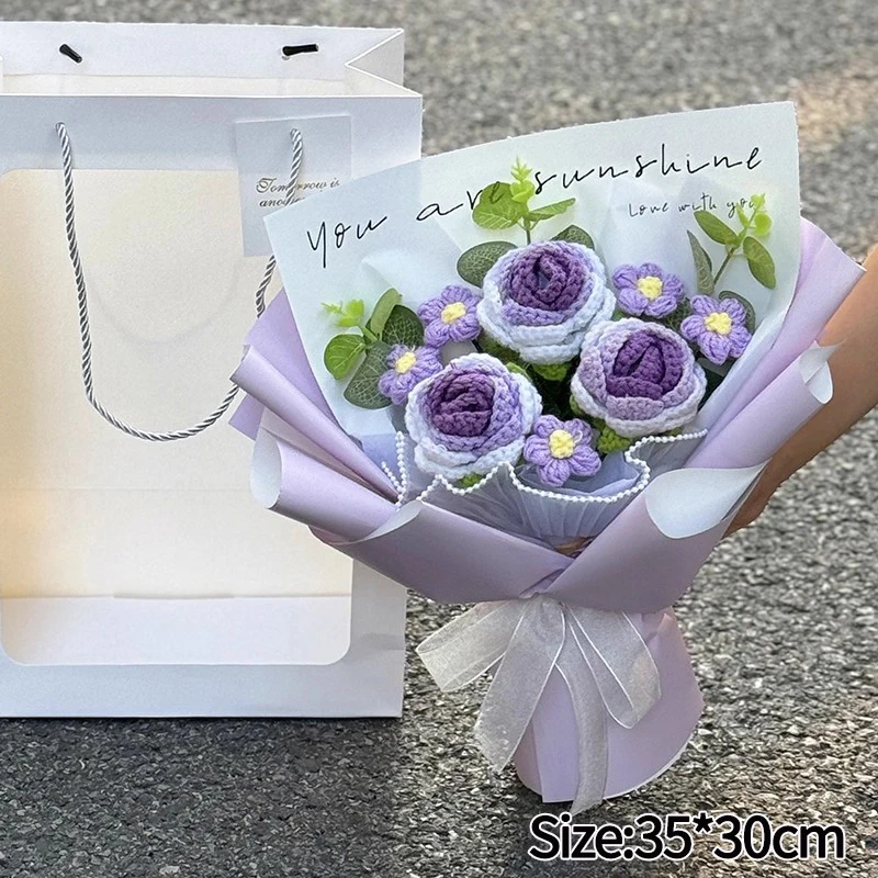 Flores De Crochê, Buquês Para Formatura, Flores Tricotadas Prontas
