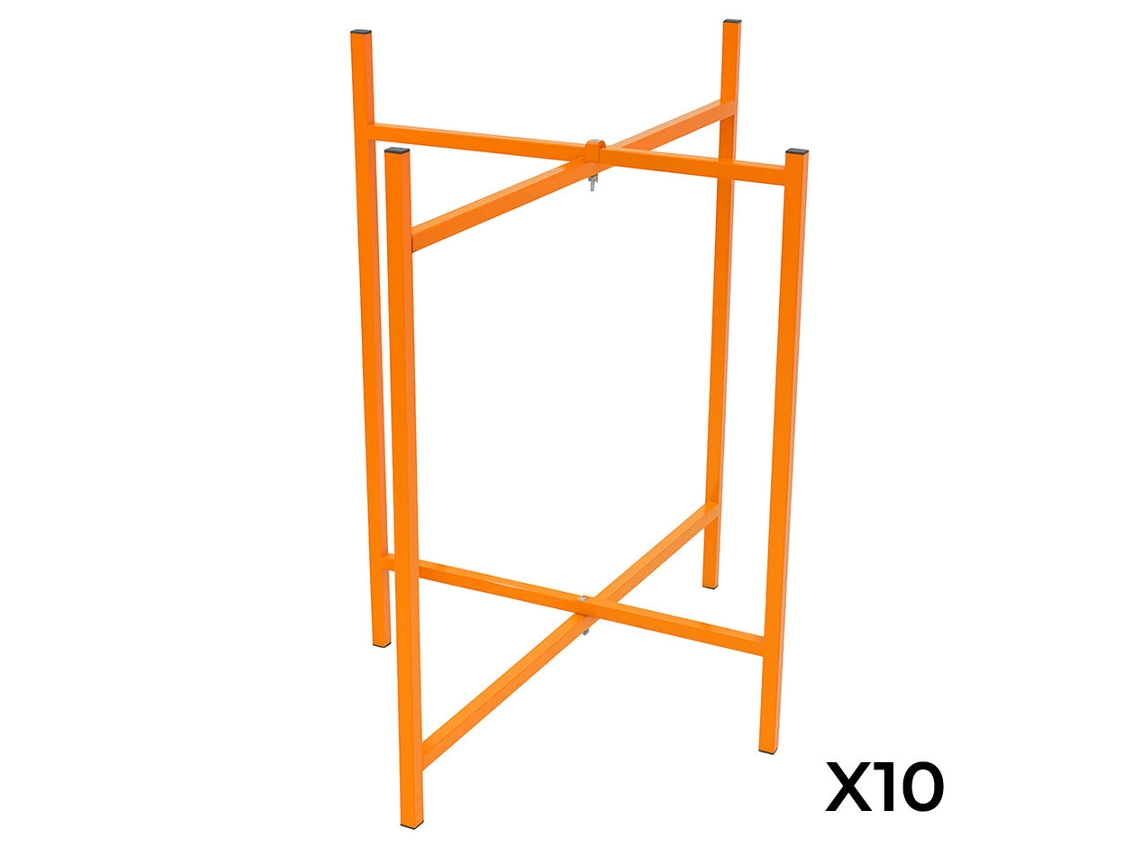 Base para losa de mortero | Juego de 10 | Soportes plegables de acero de 25 x 25 mm | Altura 75 cm | Capacidad 100 kg | Monstershop