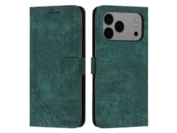 Capa De Couro Com Aba, Porta-cartões, Fecho Magnético, Suporte Resistente A Impactos E Cordão Retrátil, Compatível Com Iphone 17 Pro Max – Verde