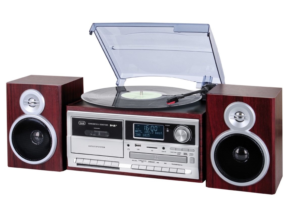 TREVI TT 1072 DAB Tocadiscos de tracción directa Madera Semiautomático