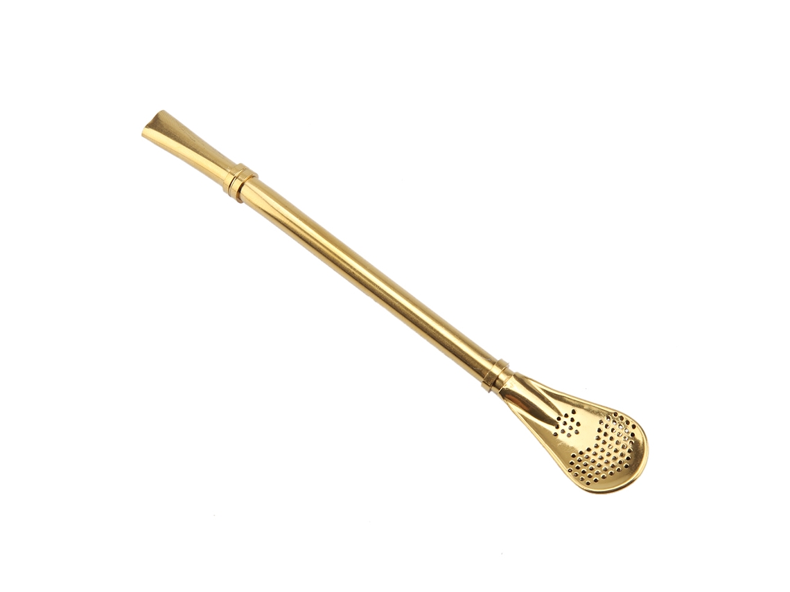 Cuchara de bebida de acero inoxidable de metal - Oro RNEMITERY