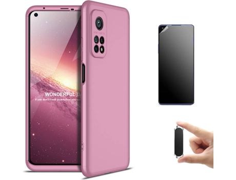 Kit Carcasa, Protector y Soporte Xiaomi Mi 10T Pro Ultimatte Slim Armor 360º Rosa