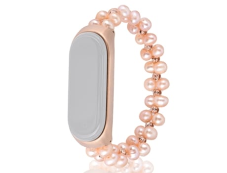 Correa de cuentas trenzadas perlas para Xiaomi Mi Band 3/4 - rosa