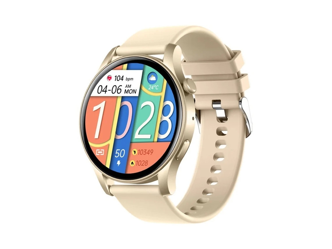 Reloj inteligente con banda de metal, funcionamiento táctil y con botones, pantalla AMOLED, resistente al agua, Bluetooth, 44 mm, batería de 7 a 14 días Yizhood