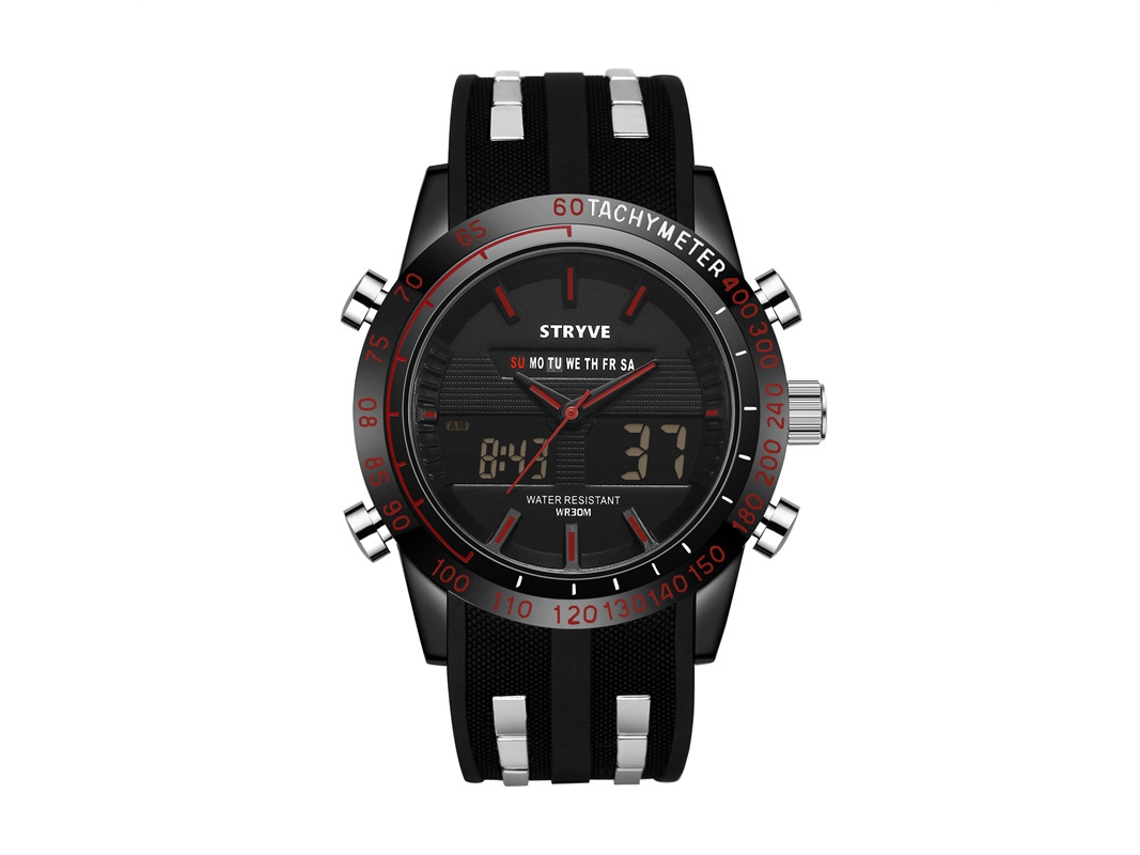 Reloj Deportivo (rojo) Resistente Al Agua Con Cronógrafo Luminoso Y Alarma - Reloj De Pulsera Electrónico