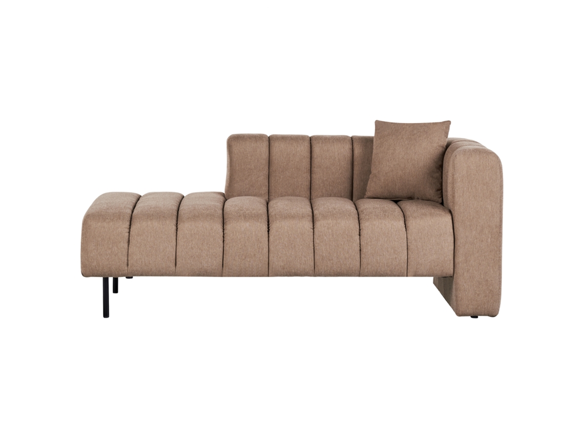 Chaise Longue Versión Izquierda BELIANI Poliéster Lannils Marrón 156X76X67