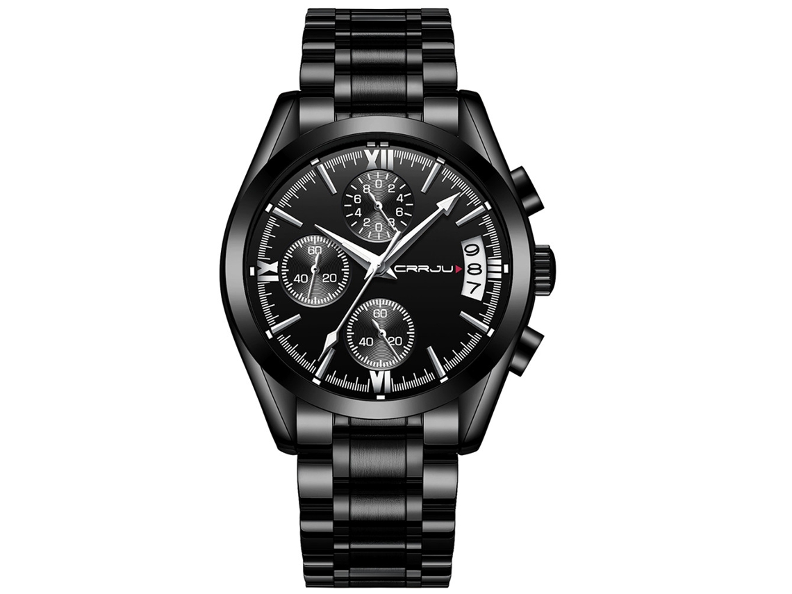 Reloj De Pulsera Para Hombre Con Tres Zonas Horarias, Cronógrafo, Movimiento De Cuarzo Y Brazalete De Acero Inoxidable.