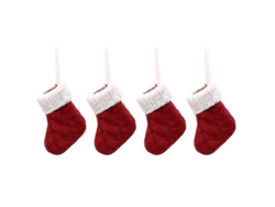 Juego de 4 bolsas navideñas para cubiertos, tenedor, cuchara, calcetines, portacubiertos y calcetines de punto de Hengjian.