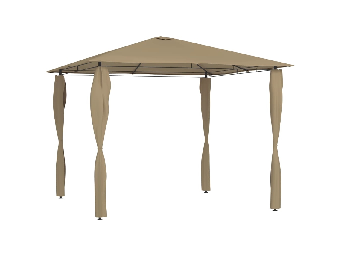 Cenador Con Cubiertas De Postes Taupé 3x3x2,6 M 160 G/m²