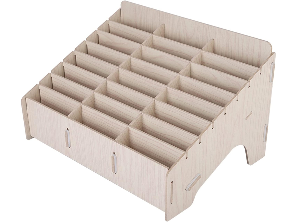 Elegante Caja De Almacenamiento De Madera Para La Gestión De Teléfonos Móviles, Con