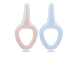 Escova De Dentes Para Bebé Leve Portátil Silicone Seguro Treinamento Infantil Azul Rosa
