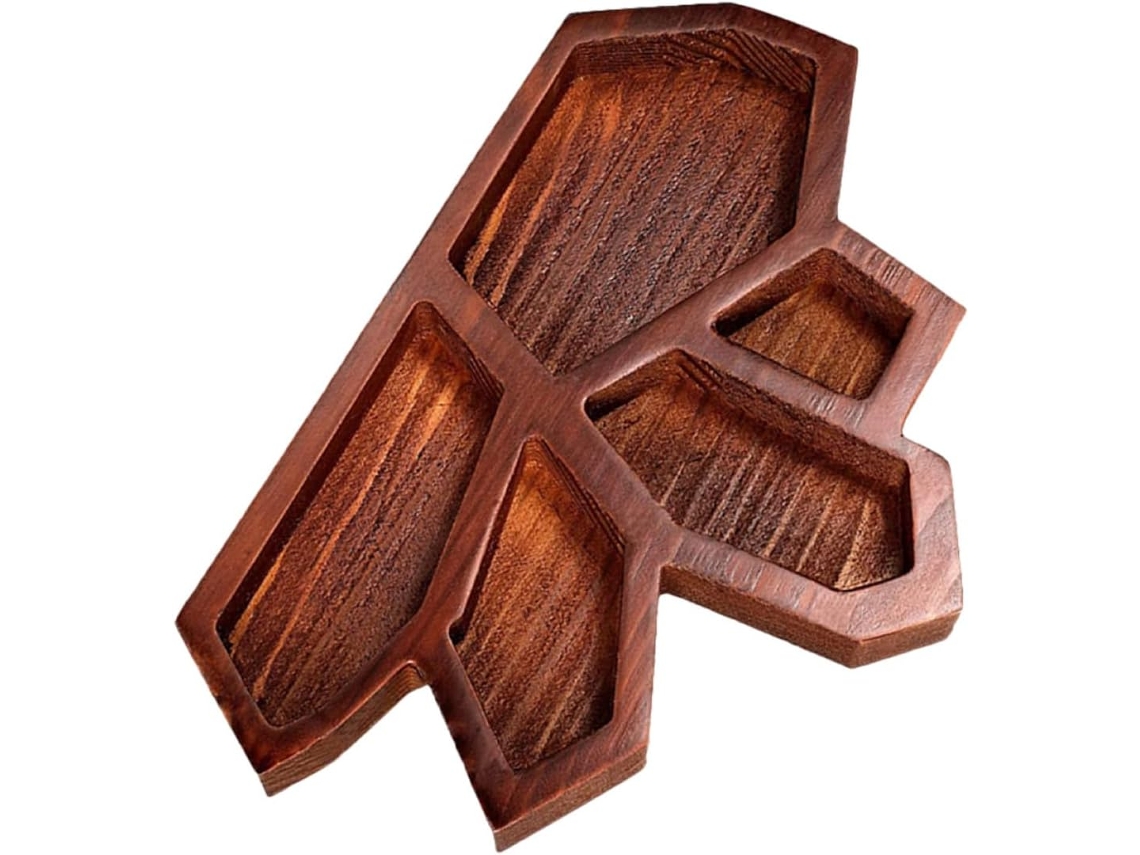 Bandeja Decorativa De Madera Con Forma De Cristal, Soporte De Cristal Para Joyas Y Aceites Esenciales.