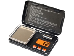 JILLIOPER Báscula Digital de Bolsillo Mini con Peso de Calibración - 6 Unidades - Alta Precisión - Multifunción - Para Joyas, Café, Polvo, Medicamentos