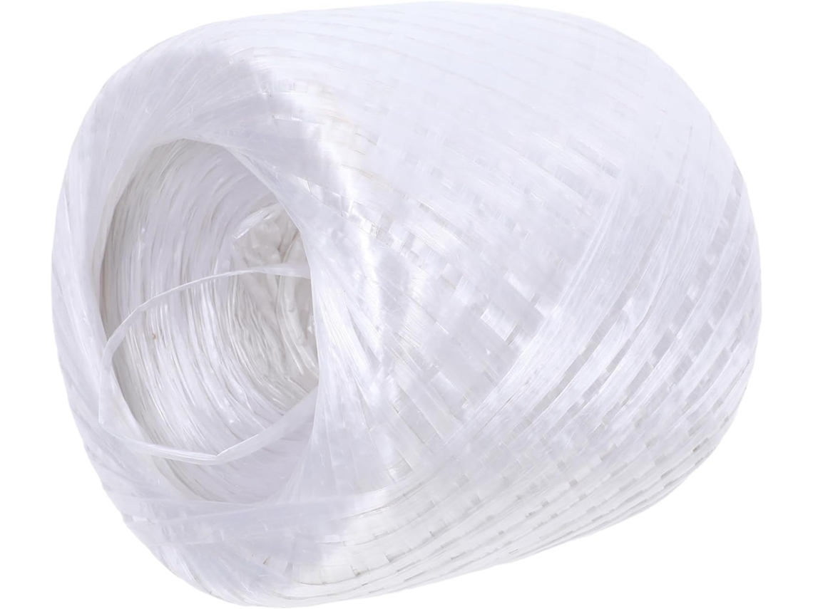 Cuerda De Plástico Blanca De 1 Kg Para Embalaje Y Atado, Cordel Resistente Multiusos.