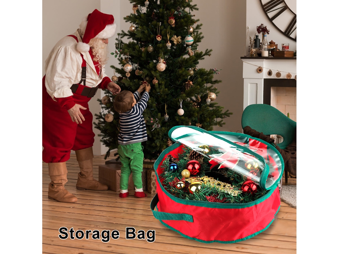 Bolsa transparente para guardar guirnaldas navideñas para la decoración de Navidad.