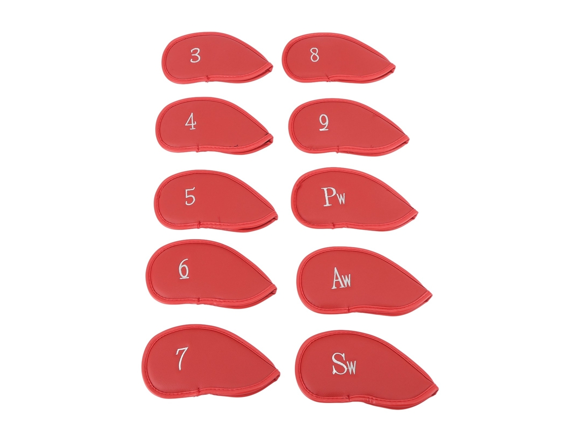 10 Fundas Para Palos De Golf, Protección Resistente, Anticaída, Ligeras, Estilo Calavera Para Golfistas, Color Rojo.