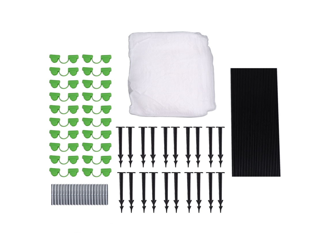 Kit de arco de fibra de vidrio para invernadero, ideal para bancales elevados, soportes para jardín o proyectos de bricolaje, con malla protectora para plantas (sin marca).