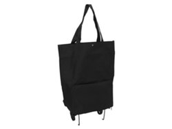 Carrito de compra plegable GOKOCO con ruedas, bolsa de almacenamiento de tela multifuncional, bolsa de compra portátil (negra)