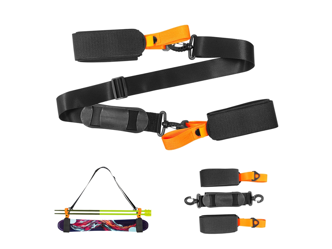 Jinwei-correias Porta Esquis Correas Ombro Ajustáveis Acessórios Patinete Equipamento Durável Esqui Sled