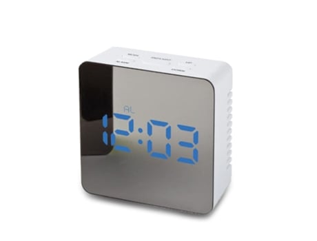 Despertador SLOWMOOSE Reloj Electrónico Digital Temperatura Espejo Snooze Pantalla Grande Escritorio Led [Azul]